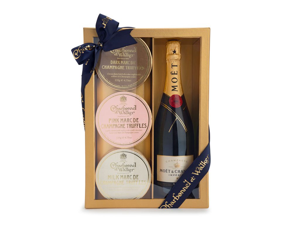 Marc de Champagne Truffle Trio and Moet Champagne Luxury