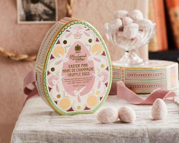 Oval Easter Pink Marc de Champagne Truffles