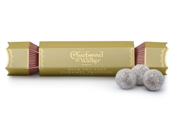 Gold Christmas Cracker - Milk Sea Salt Caramel Truffles