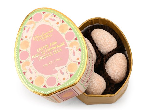 Mini Pink Marc de Champagne Truffles Oval Gift Box - 50g